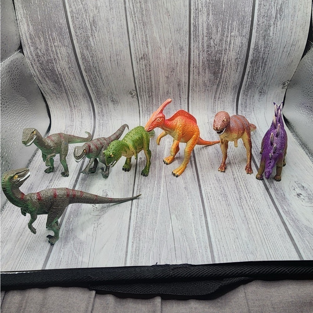 Lot of 7 Jasman Dinosaurs Vintage 1997 T-Rex Stegosaurus and more